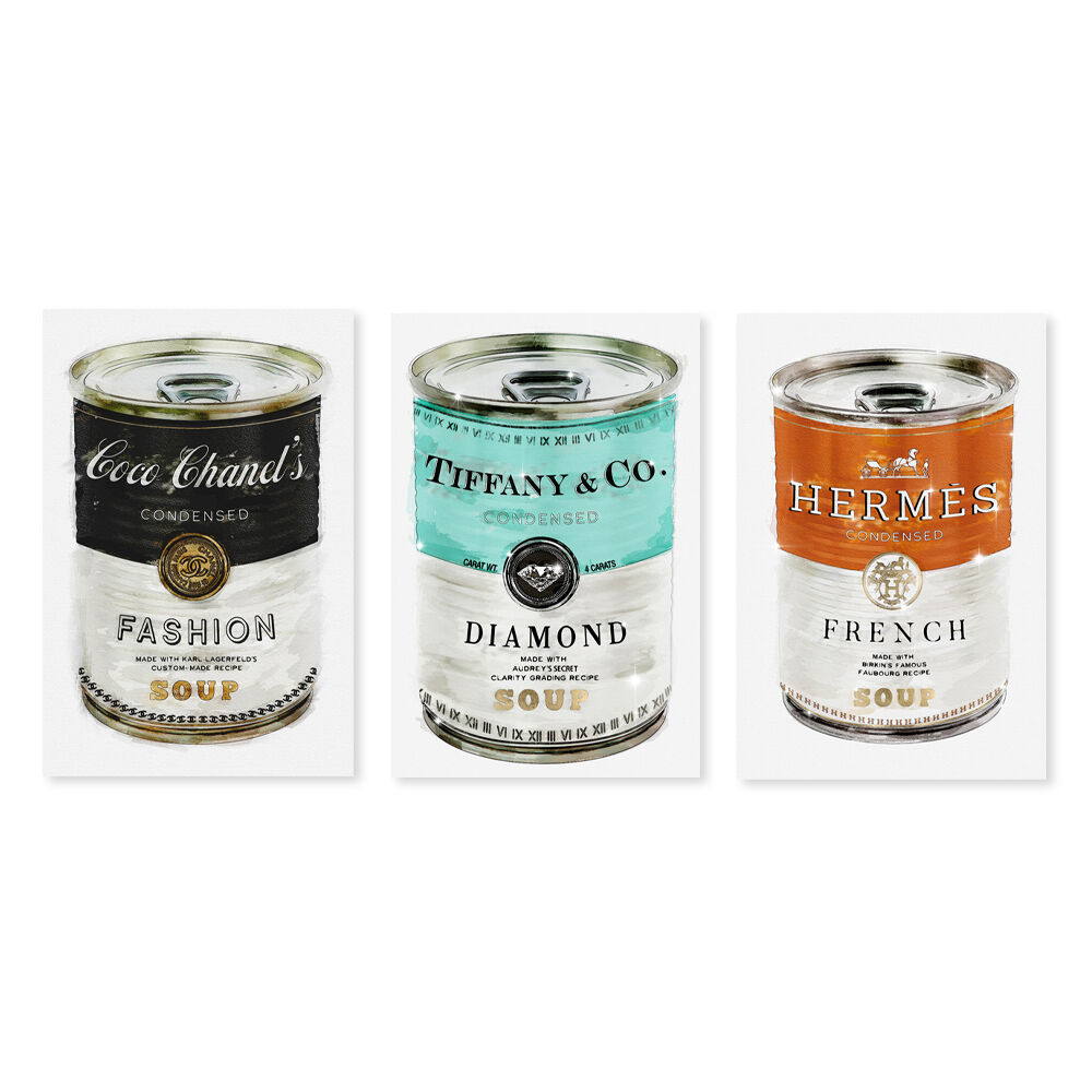 Luxury Soup Can Set | Fashion Art Set – Oliver Gal