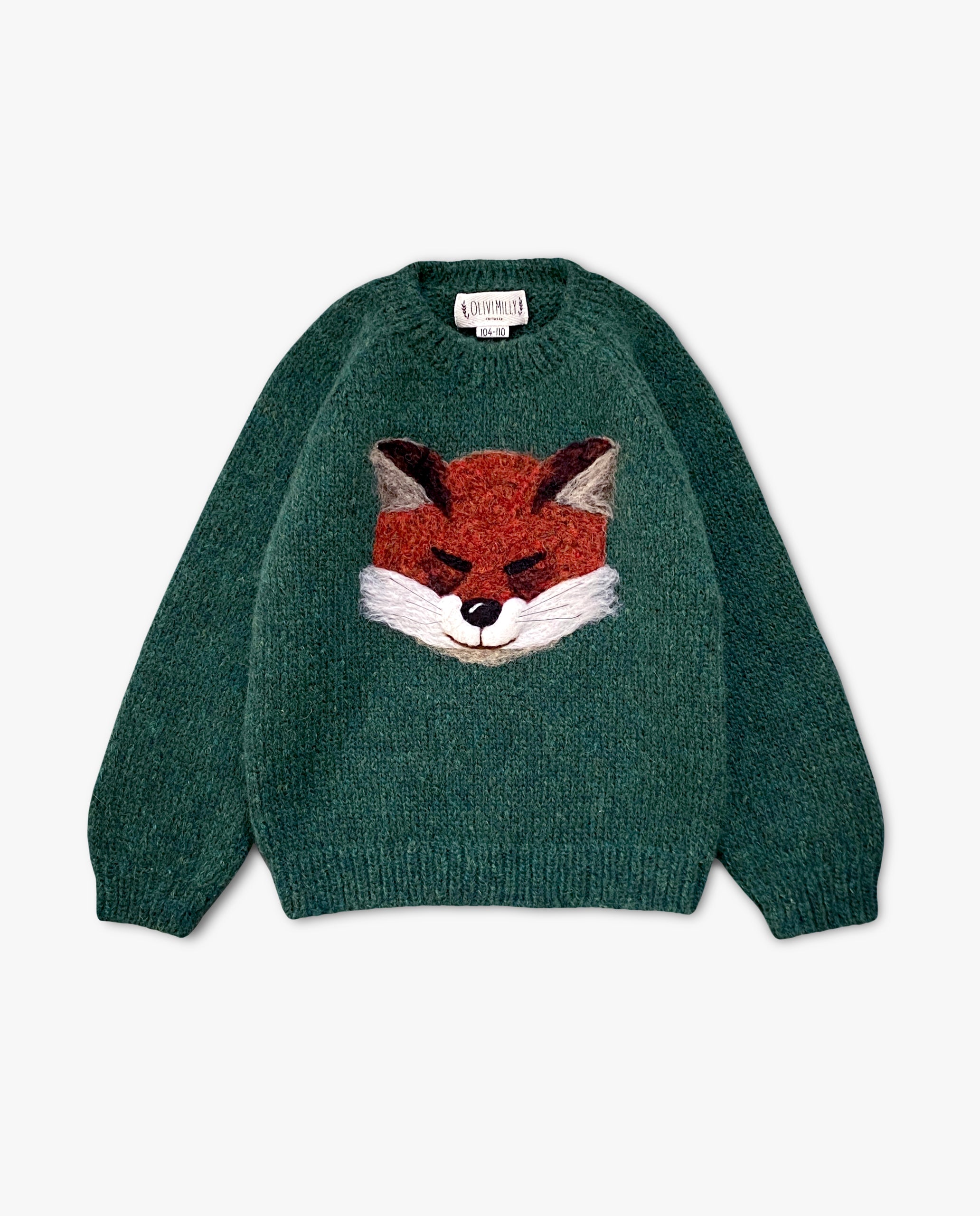 Adult Fox cardigan | Emerald – OliviMilly