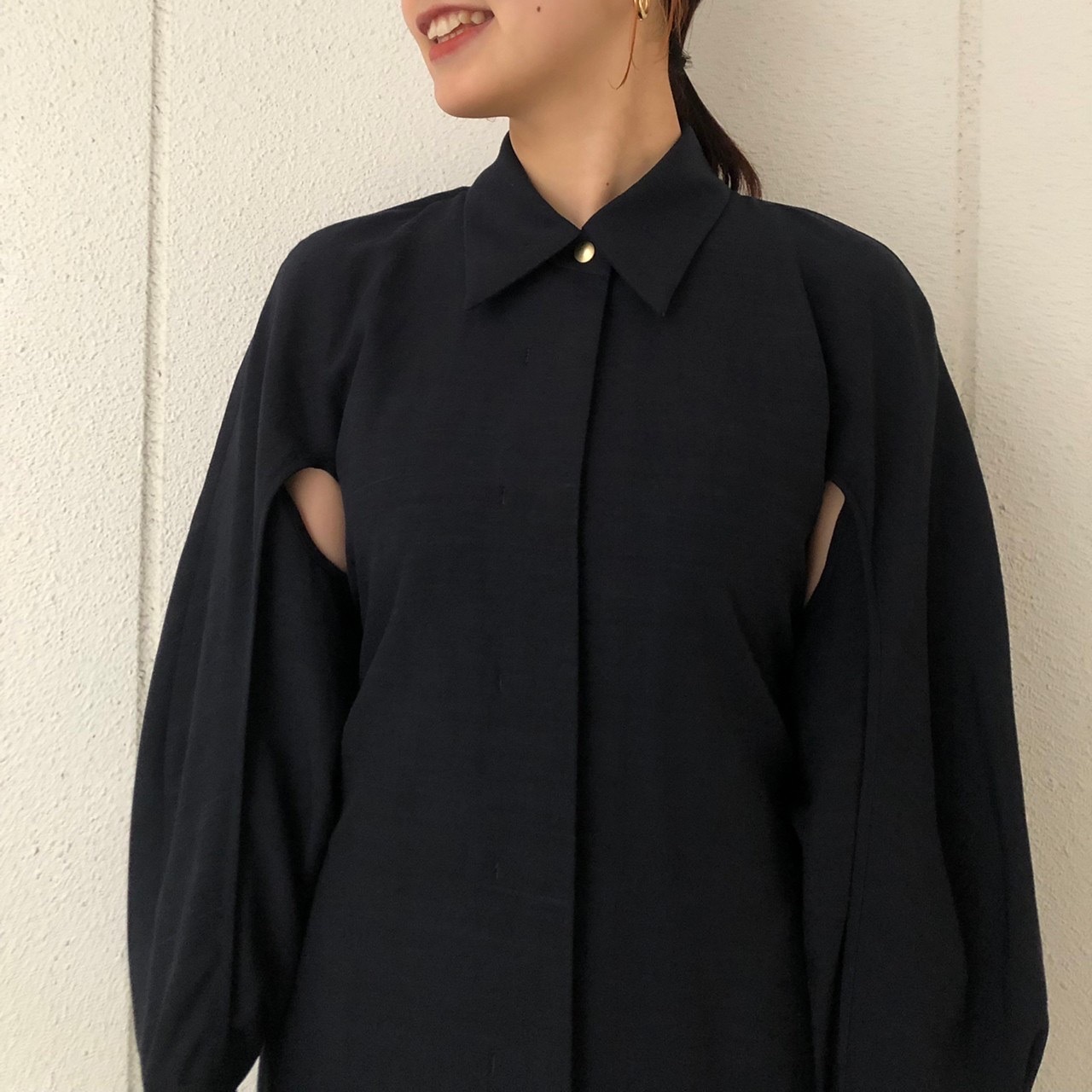 Mame Kurogouchi(マメ クロゴウチ)】 Viscose Hemp Shirtdress｜パリゴ