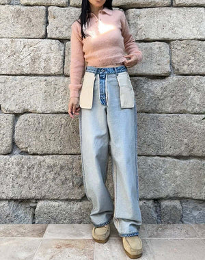 BRUSHED SUPER KID MOHAIR KNIT SHORT POLO / 301178242004 – satoseni