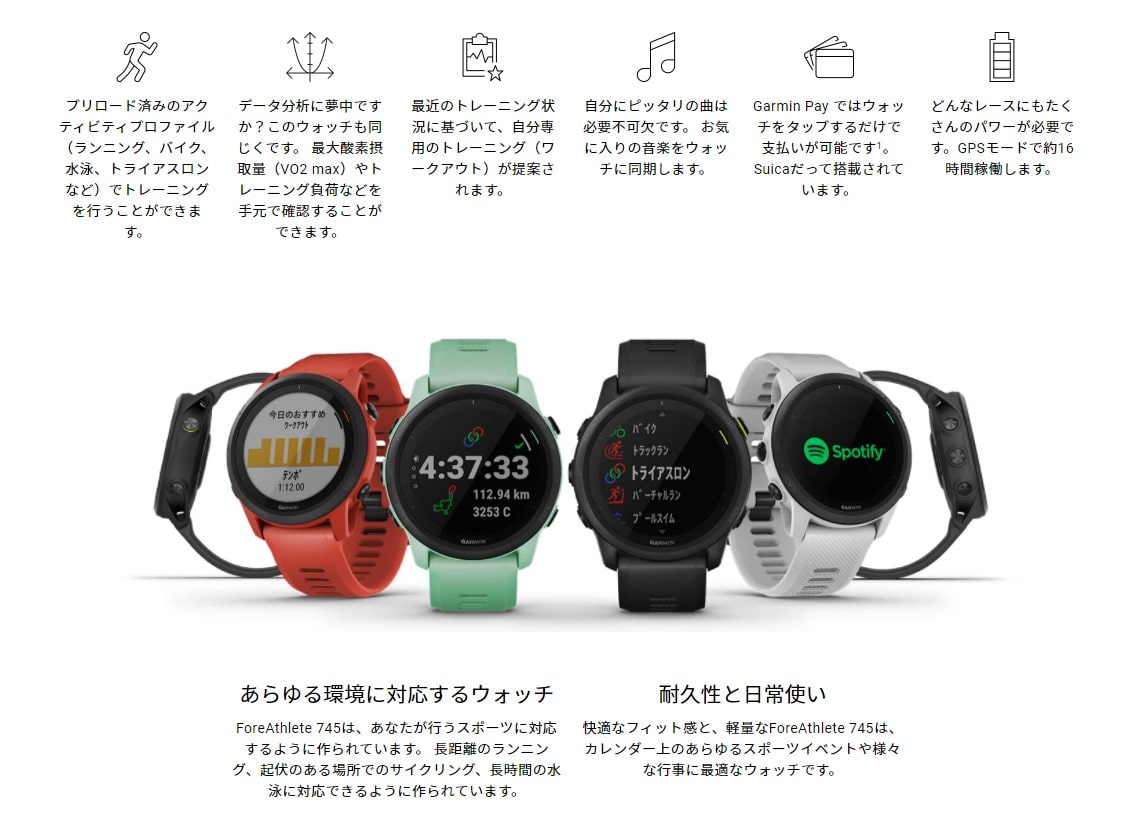 GARMIN ( ガーミン ) スマートウオッチ FOREATHLETE 745 ( フォー