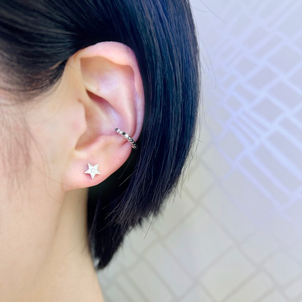 K18WGブラックダイヤモンド/ダイヤモンドピアス | ポンテヴェキオ公式