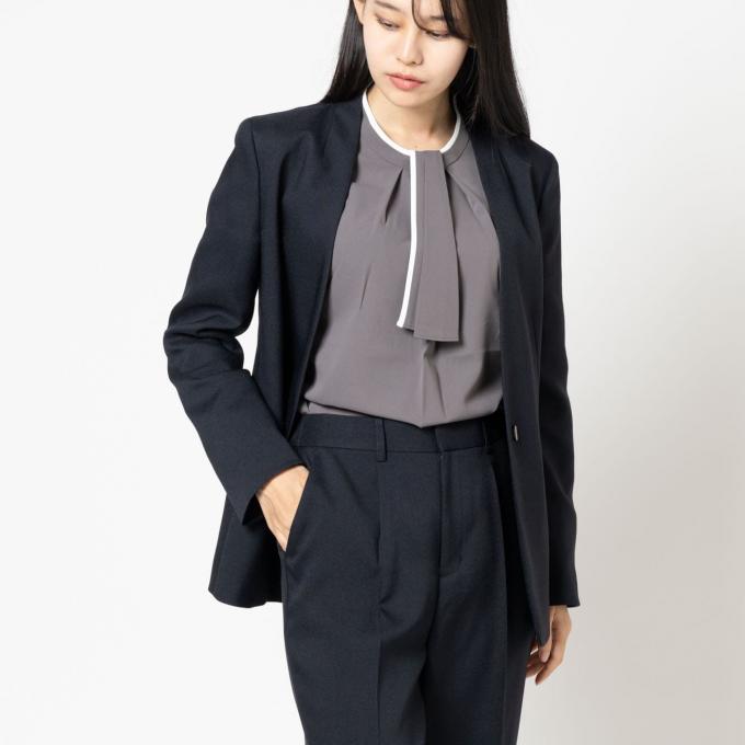 ノーカラージャケット ネイビー | ONLY ONLINE STORE