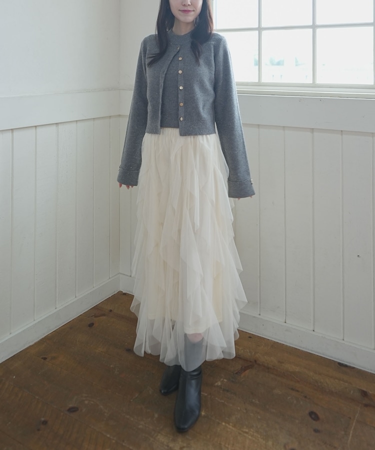 金ボタンラメニットアンサンブル(M WINE): トップス｜PMbox P&M