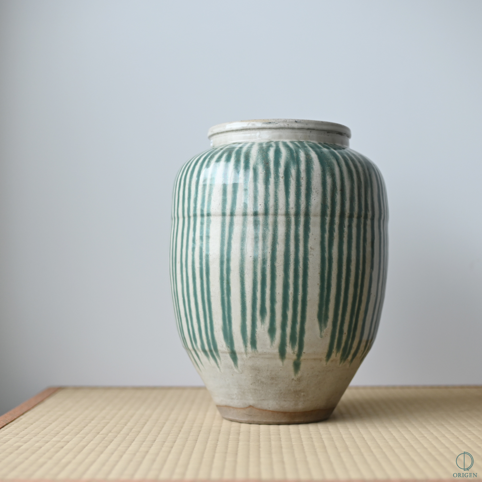 信楽焼の青すだれ茶壺｜出張買取 in 大阪市都島区｜骨董品買取 - ORIGEN