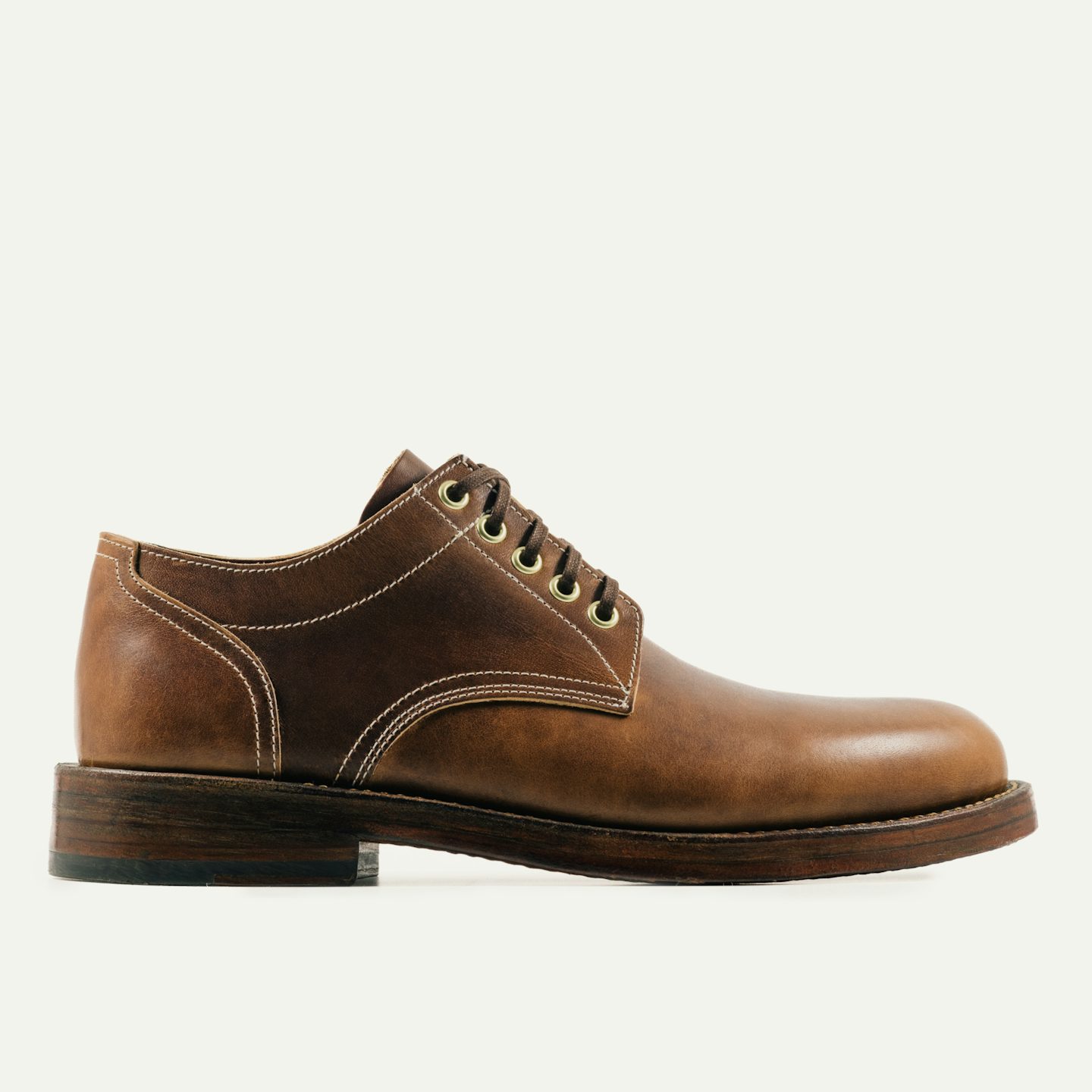 Trench Oxford - Teacore Brown Cypress Leather, Double Leather Sole