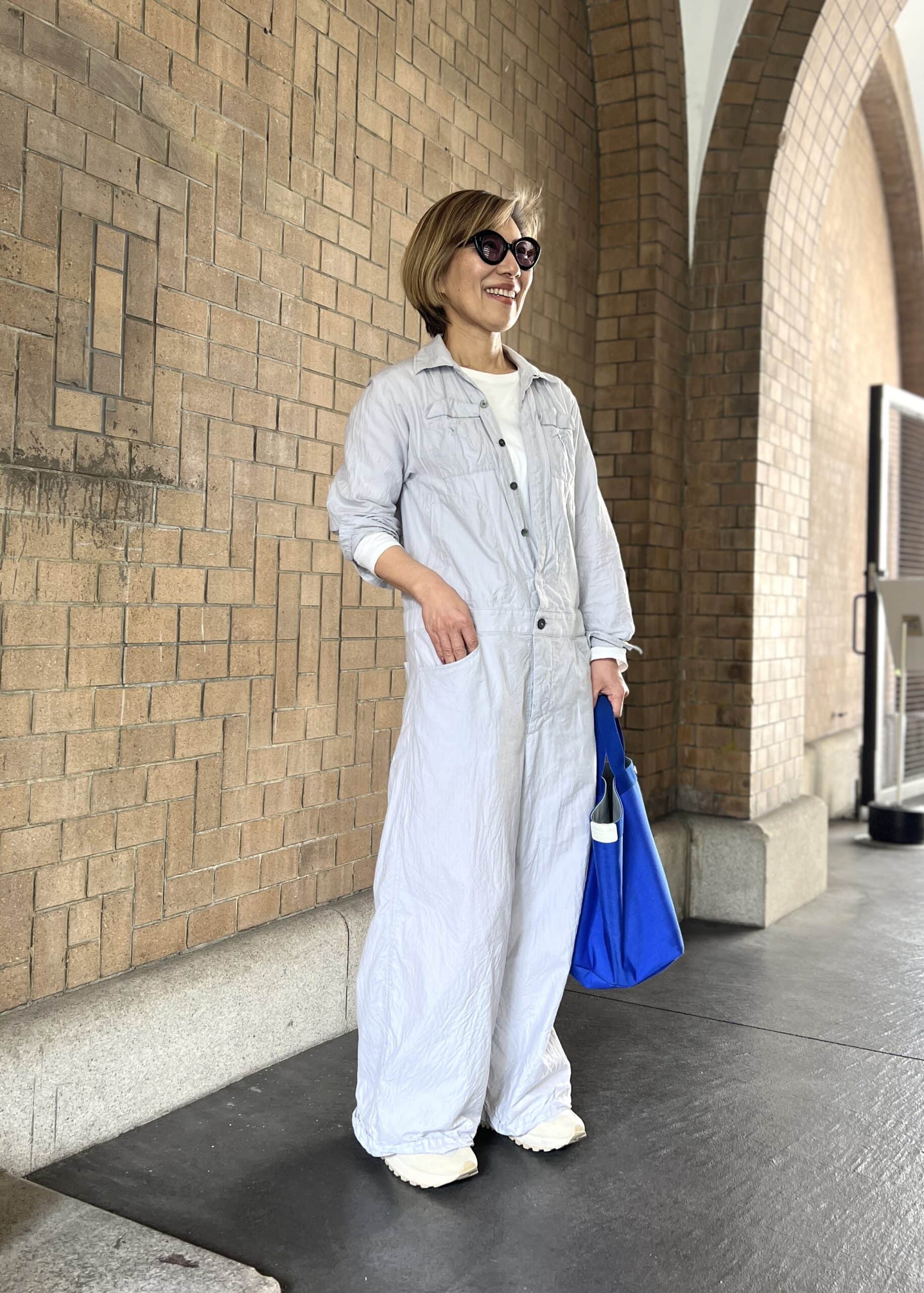 京都スナップ】ラフに着こなす「ミナペルホネン」のオールインワン