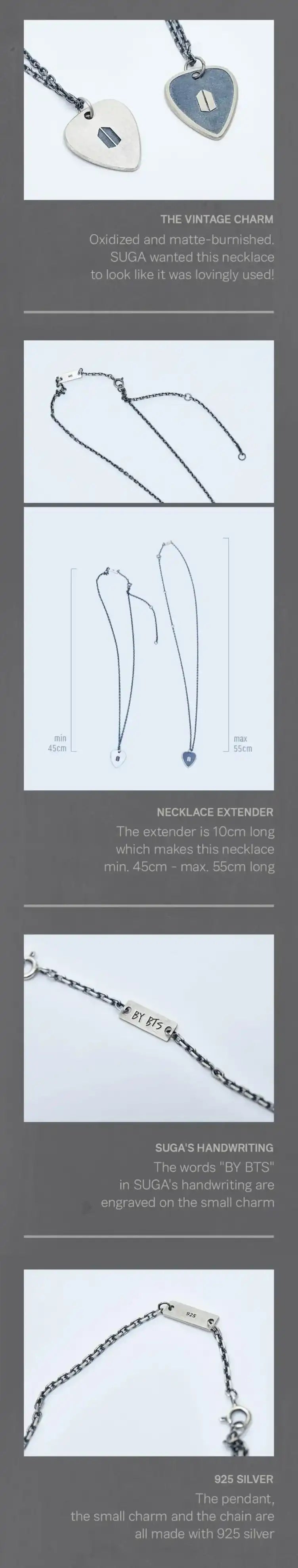 Buy Suga Black Note & Guitar Pick Necklace [BTS Artist-Made