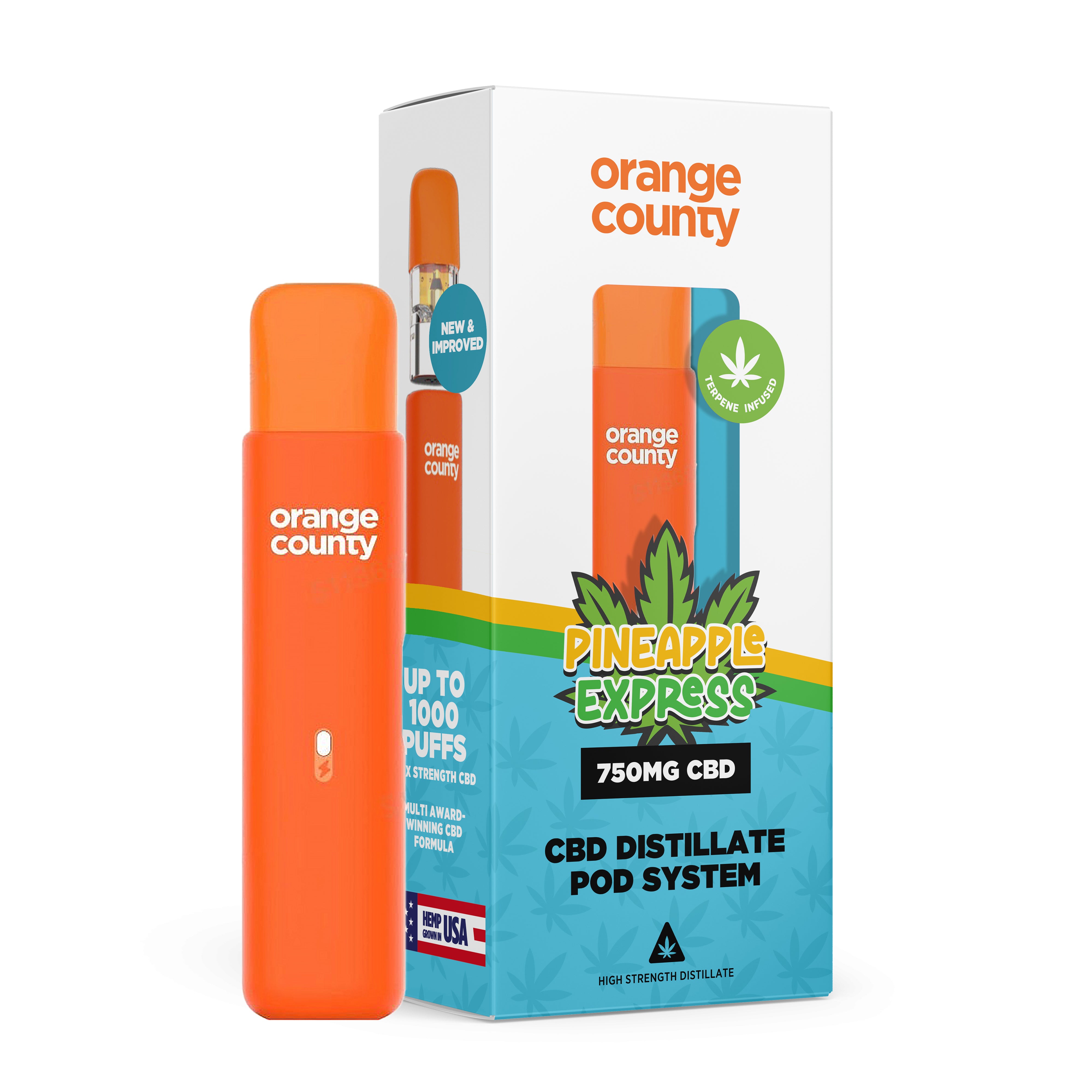 Pineapple Express 1ml rechargeable CBD Vape Pen - (750mg) – Orange