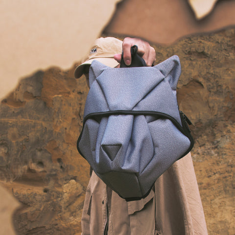 ORIBAGU折り紙バッグ＿薄色デニムオオカミ＿ボディバッグ