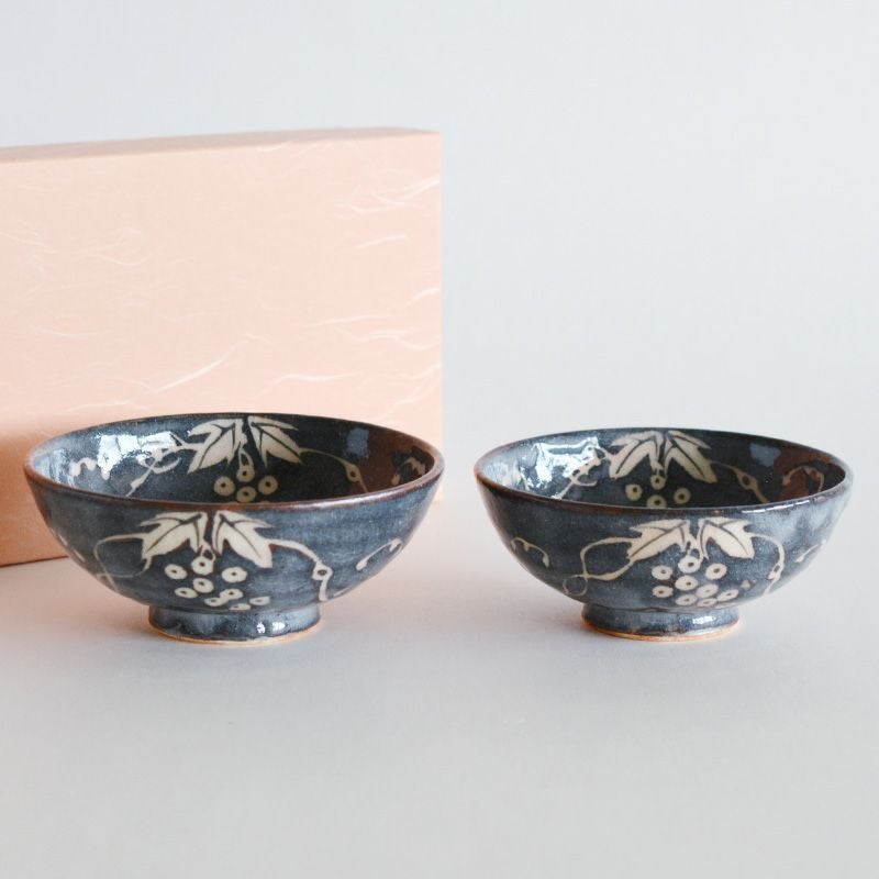 鼠志野 ぶどう 夫婦茶碗｜和食器通販｜織部 Online Store【公式】