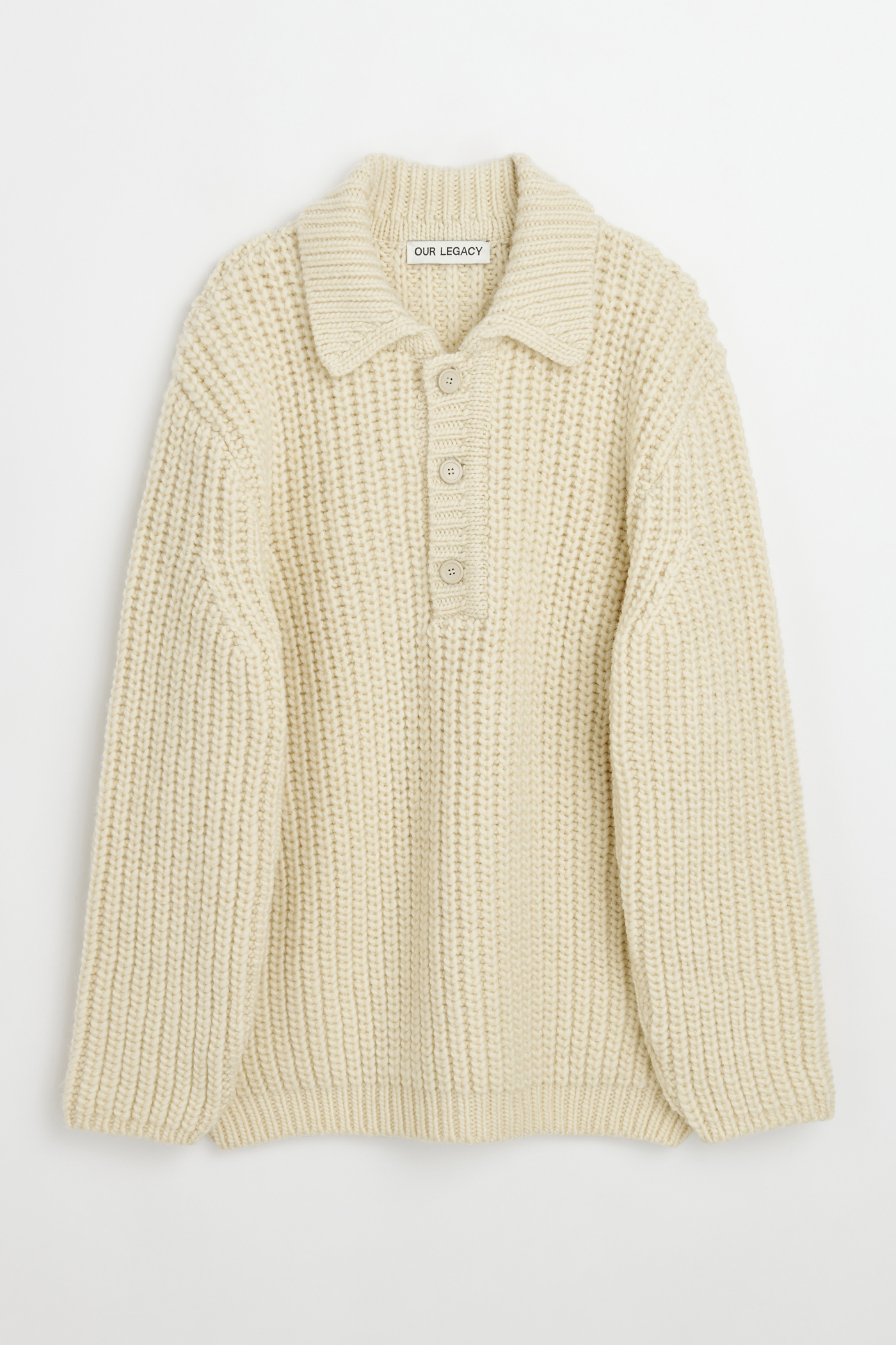 Our Legacy - Big Piquet Bone White Chunky Wool