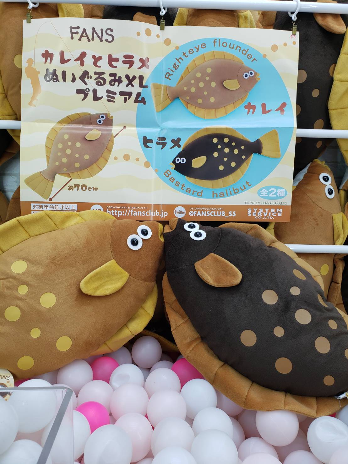 □アミューズ稼働情報！《カレイとヒラメ ぬいぐるみXLプレミアム
