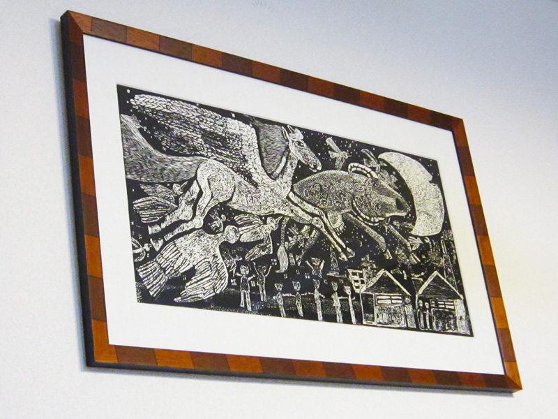 魔女の宅急便』登場のペガサス劇中画モデル 中学生制作の版画のお話