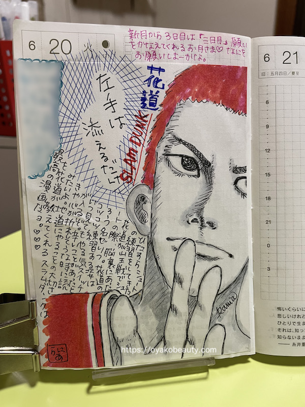 スラムダンク湘北のポイントガード宮城リョータのイラスト「ほぼ日