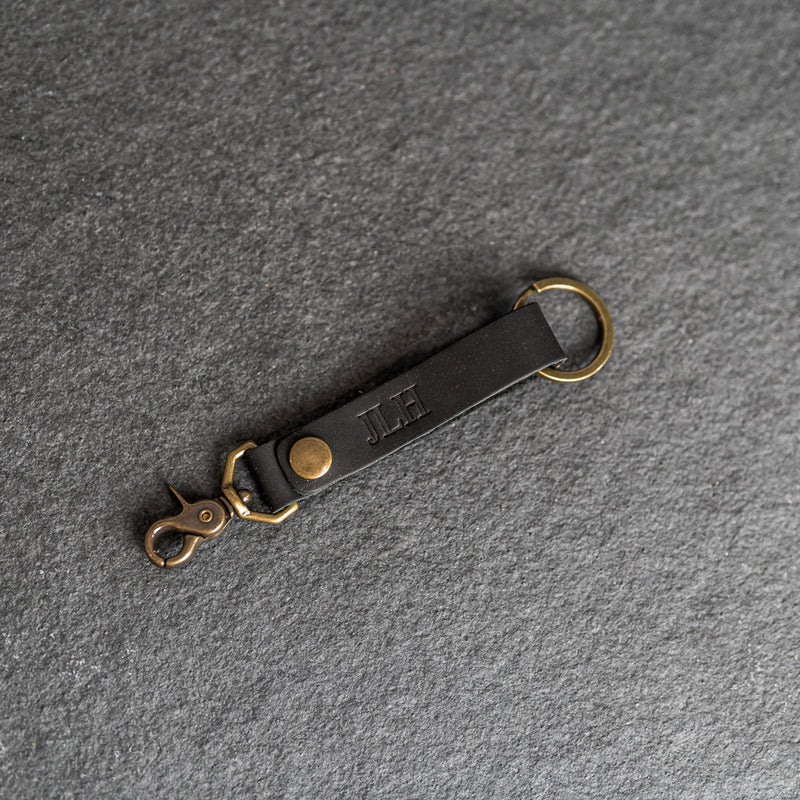 Looped Snap Closure Keychain | Personalized Premium Leather
