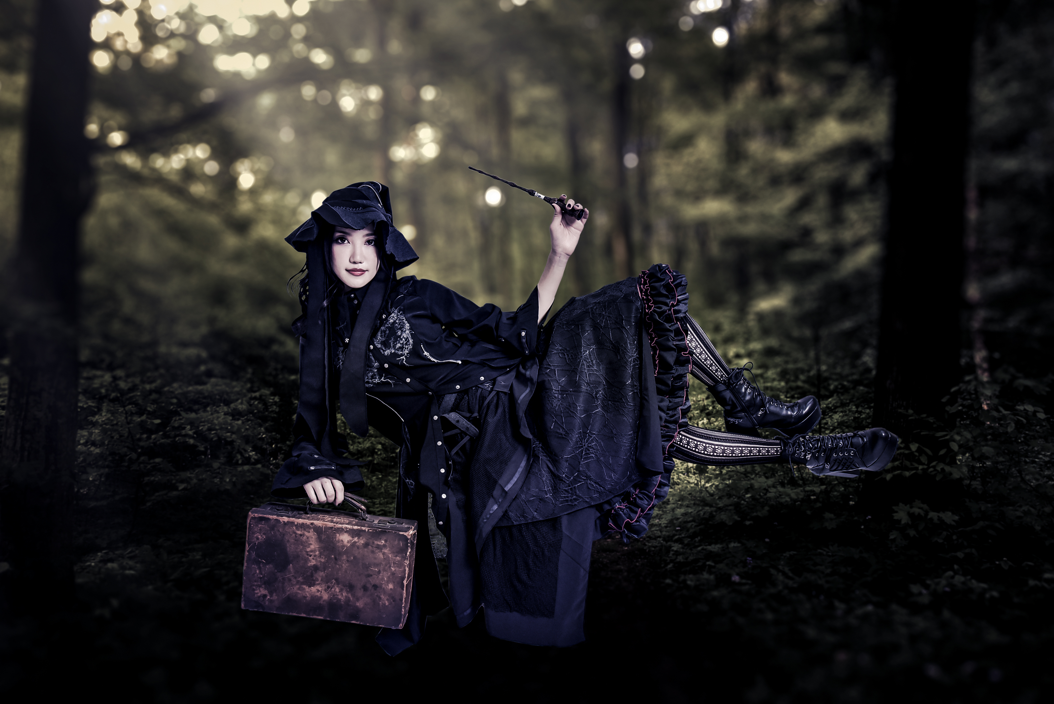 Ozz On オッズオン hikozoh ベルベット 長袖シャツ ブラック Ozz On