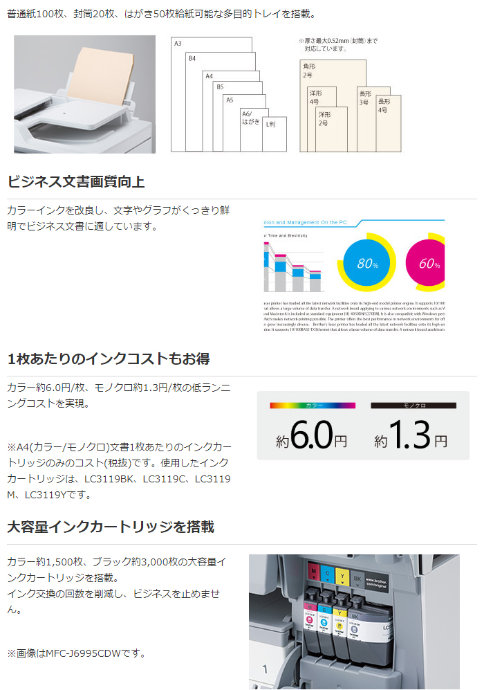 ブラザー A3フル対応 インクジェット複合機 大容量2段トレイ プリビオ