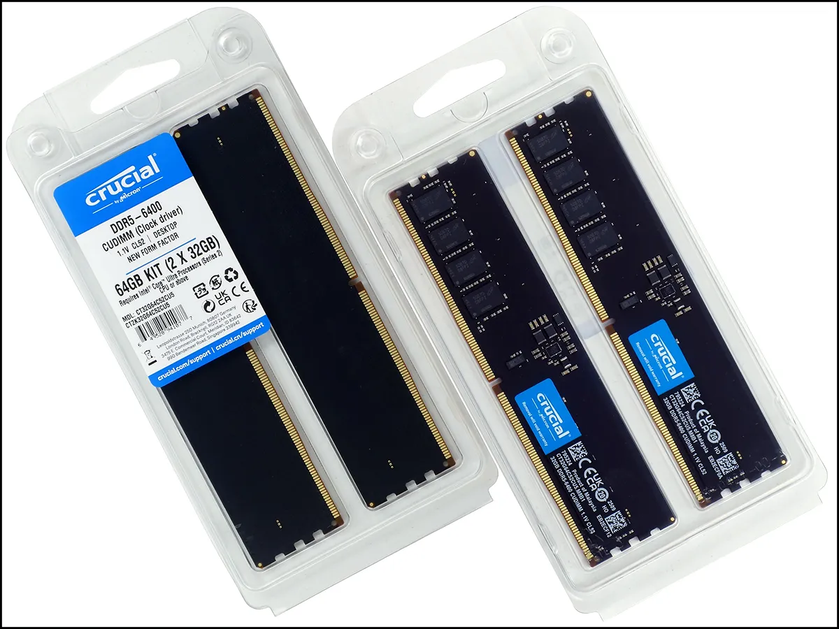 Crucial 2x32GB DDR5-6400 CUDIMM Review