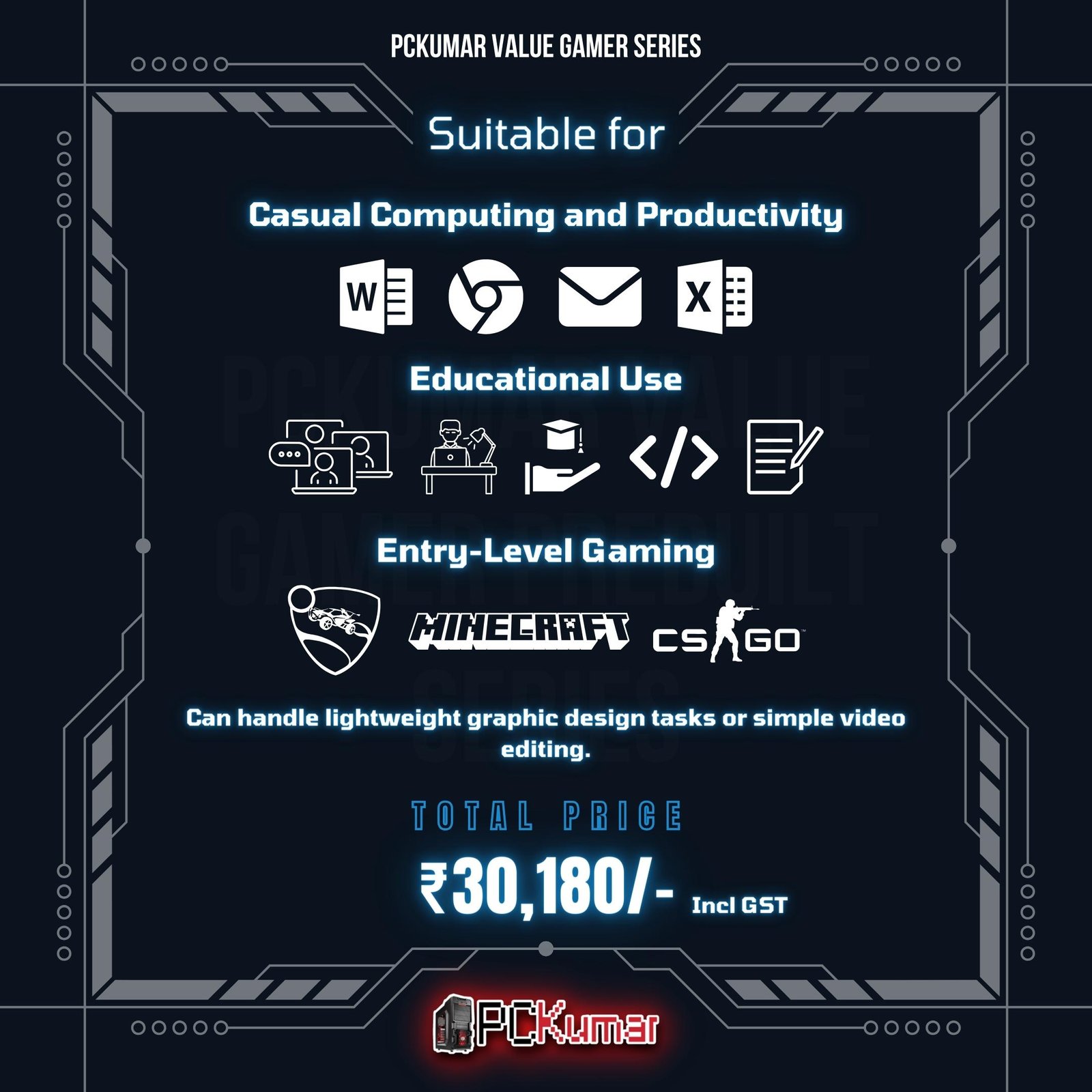 Value Gaming with Intel i5 6th + RX 580 8GB - PCKumar Infotech