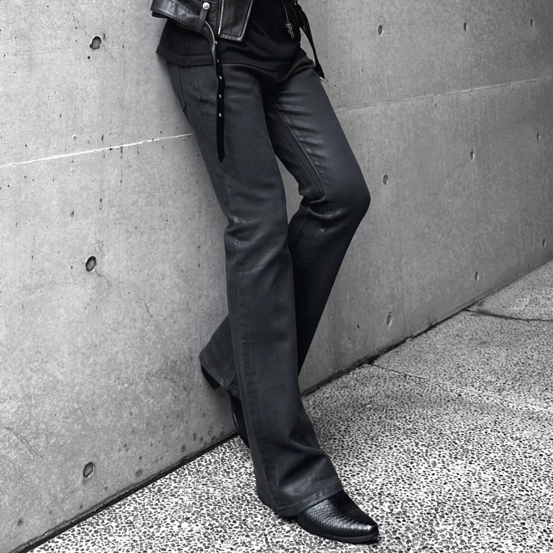 Coated Flare Denim