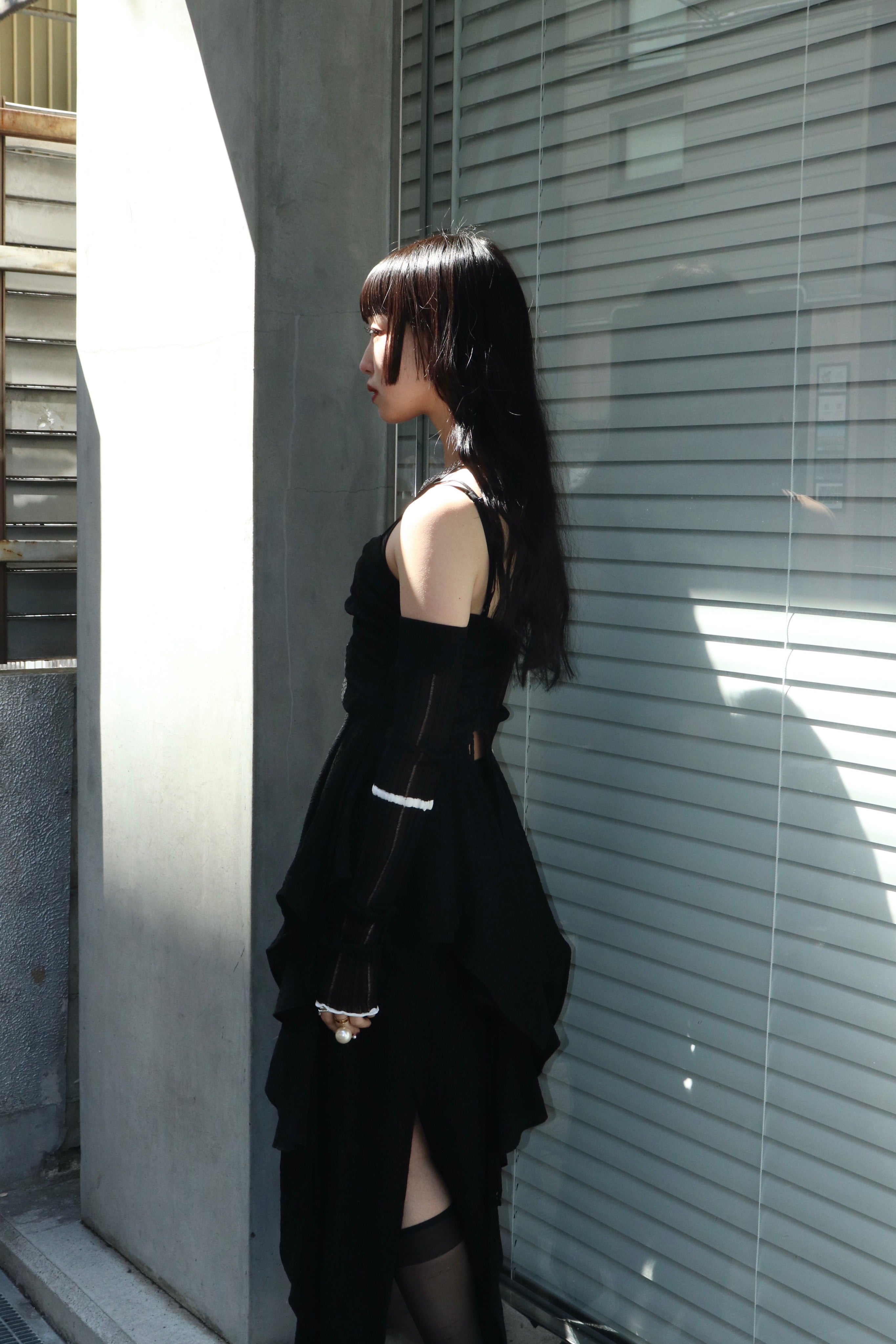 FETICO(フェティコ)のBOTANICAL JACQUARD CUTOUT CAMI TOP BLACKの通販