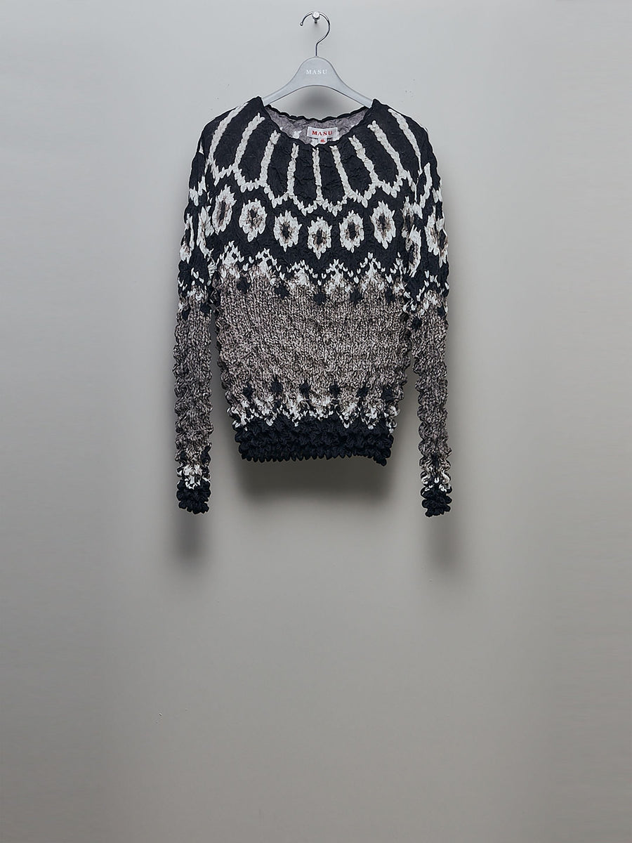 MASU(エムエーエスユー)のPOPCORN NORDIC SWEATER MOCHAの通販