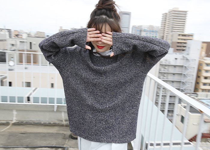 hatra ハトラ HIGHNECK PULLOVER[NAVY]_