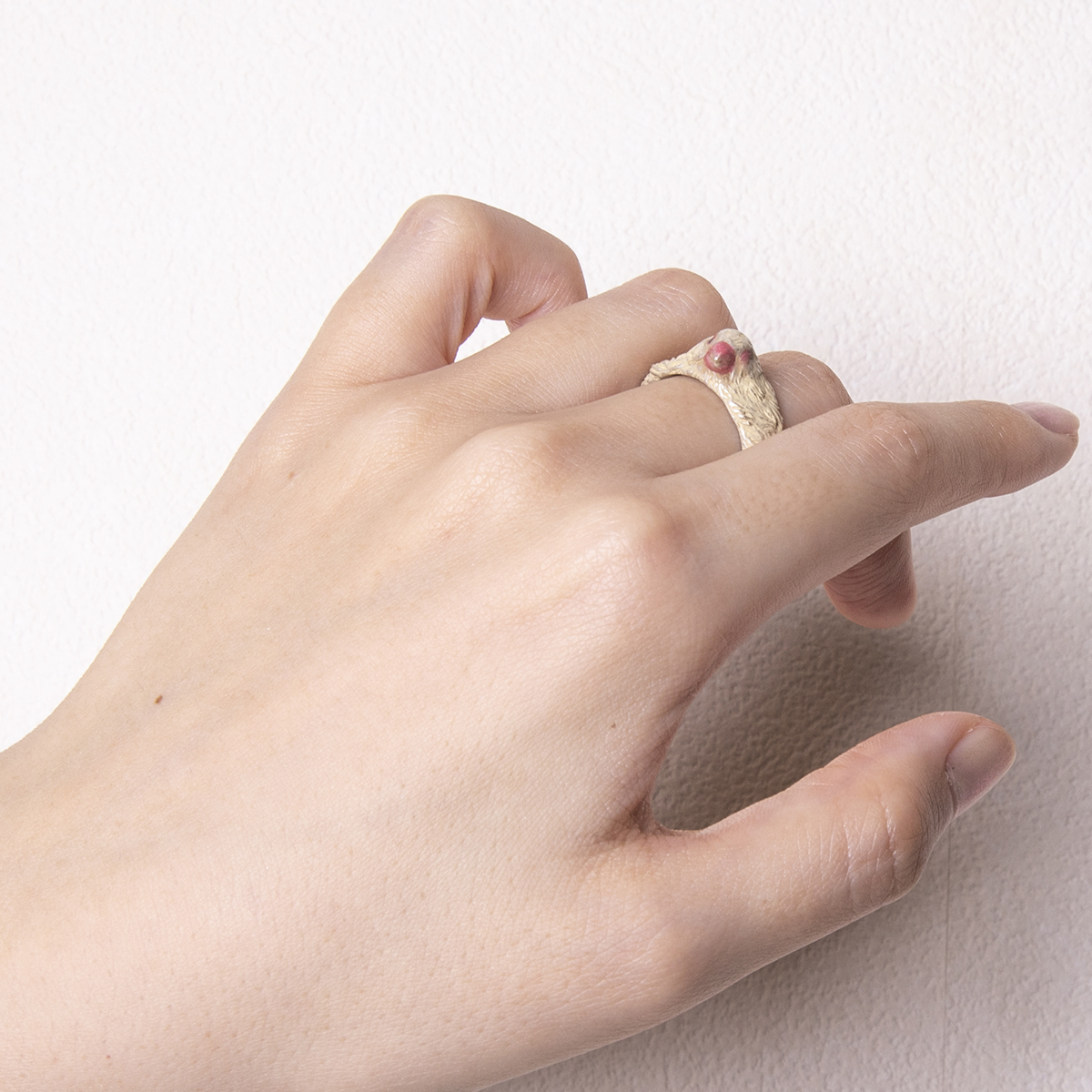 うとうと文鳥リング/ Sleepy Java sparrow ｜Palnart Poc STORE｜パル