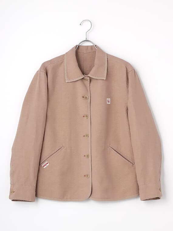 SALE】リネン高密度マット弱シルCC加工 ステンカラーブルゾン【60th