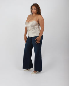 Melt Top - Paradisefold Silk Camisole - Flowing oyster-white silk cami