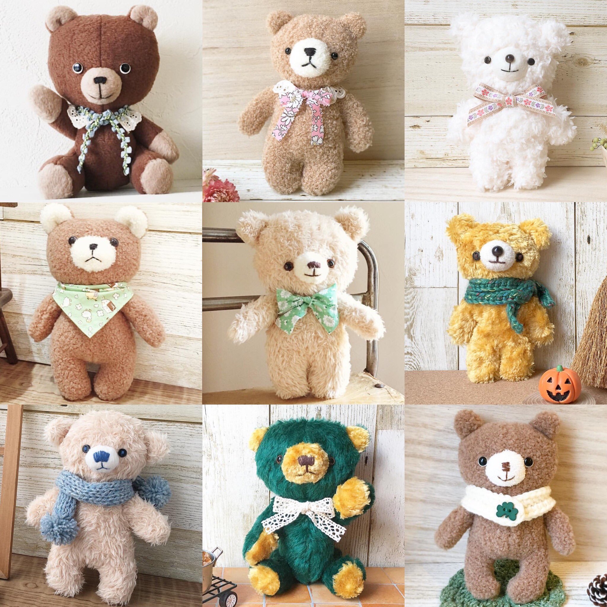 かわいいパンプキンベア くま テディベア ぬいぐるみ 海外作家様