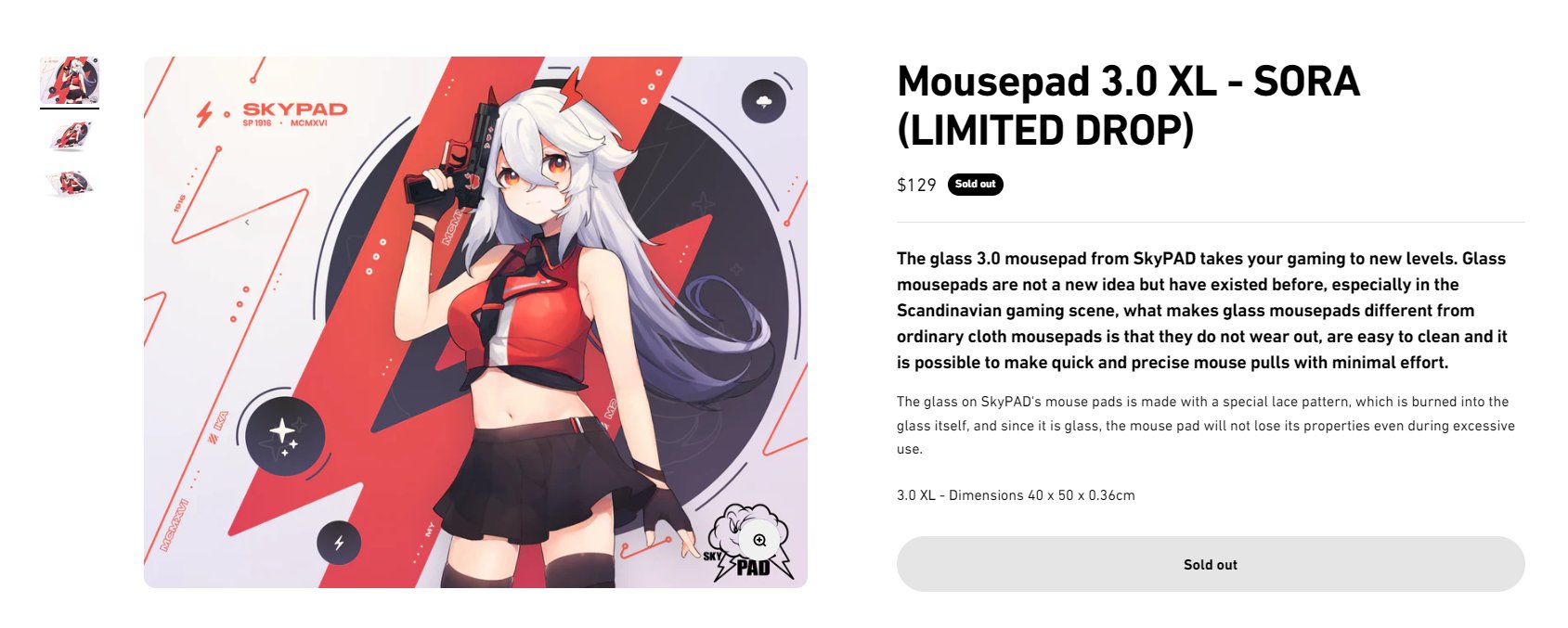 マウス・トラックボール SkyPAD 3.0 XL Limited Edition Color Sora