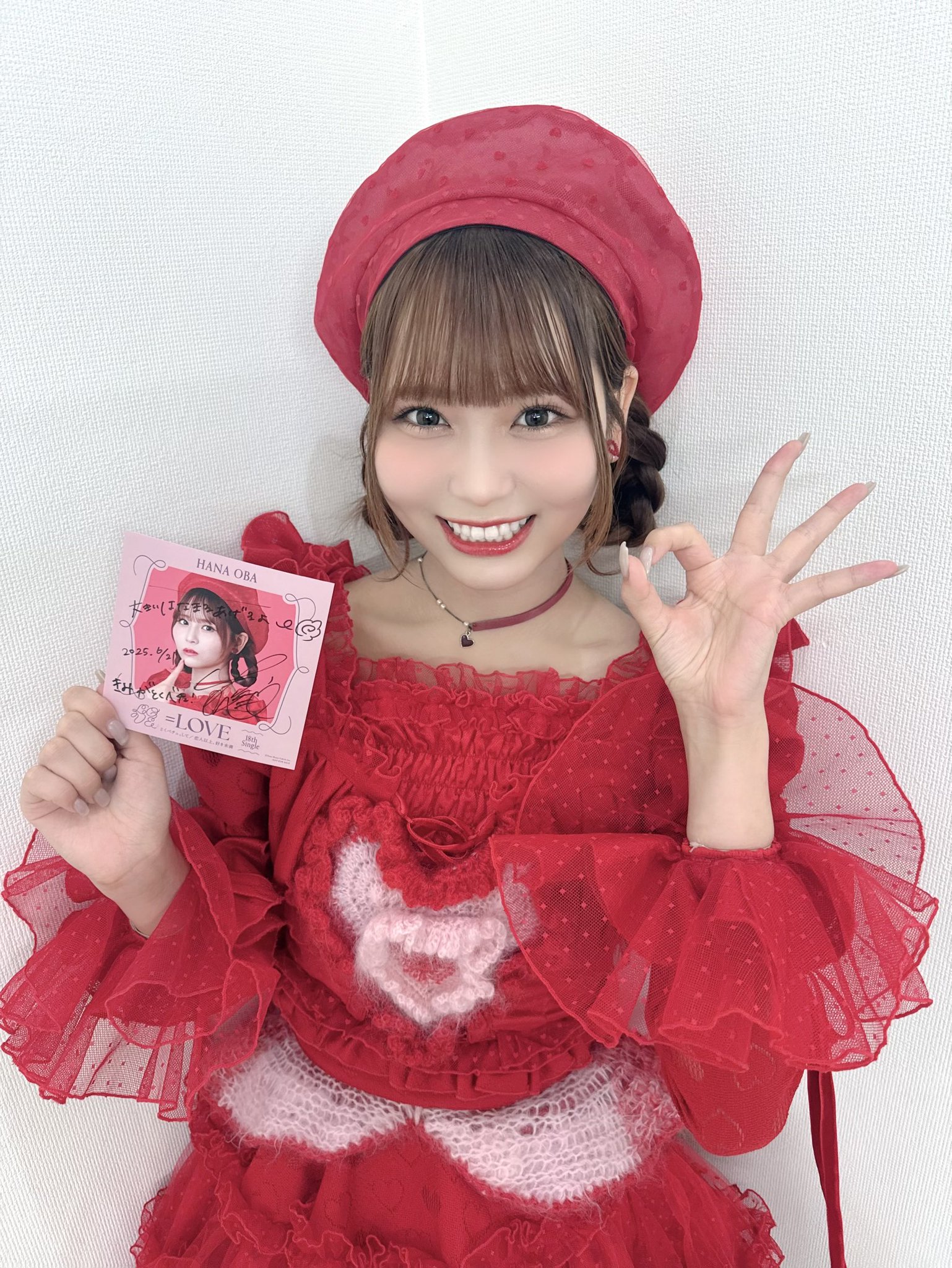 LOVE 大場花菜 イコラブ 直筆 生写真 大場花菜 6周年衣装② ピンキー