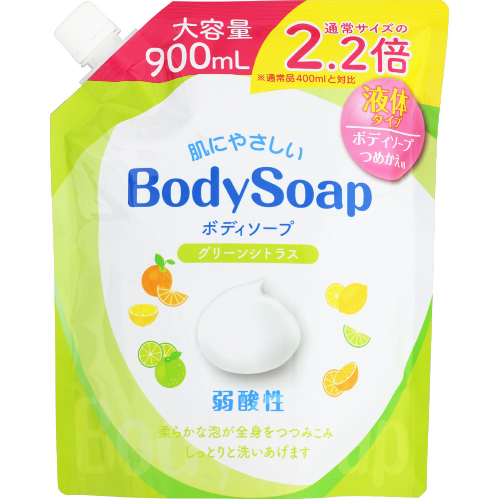肌にやさしいボディソープグリーンシトラス 詰替用 大容量｜ドラッグ