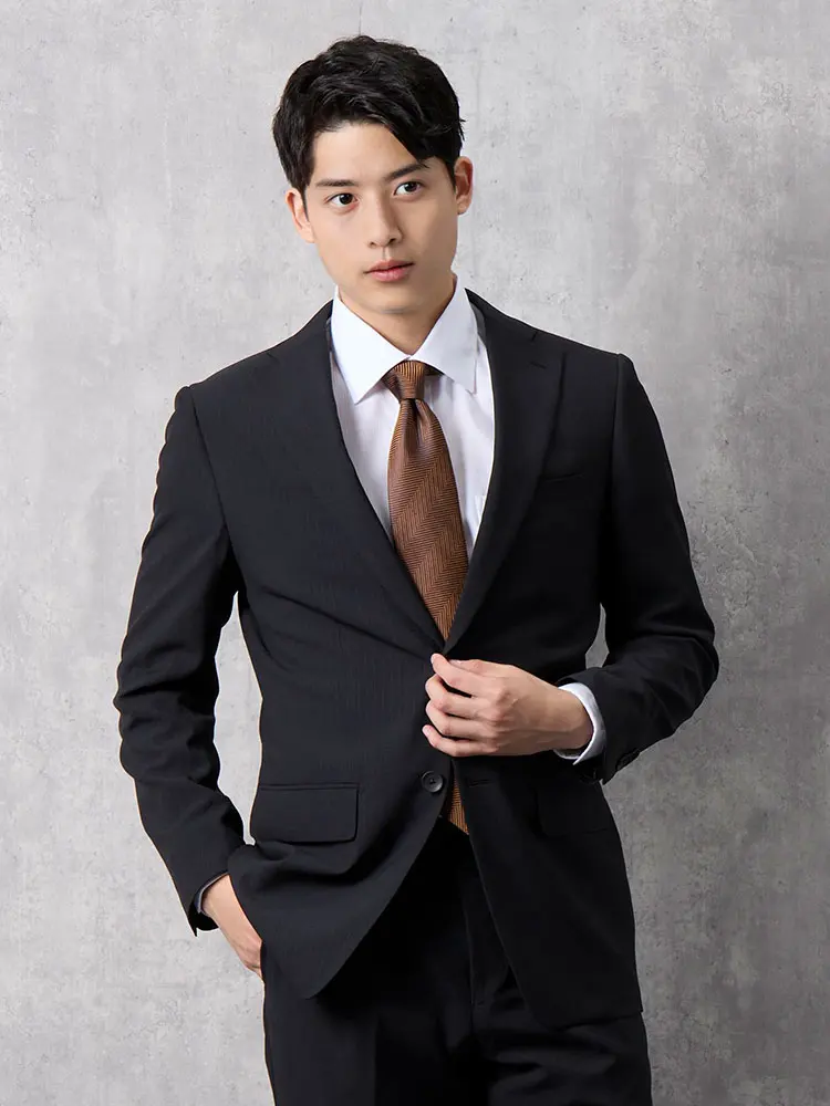 上下ウォッシャブル】2釦スーツ ストライプ【クラシコ】ブラック