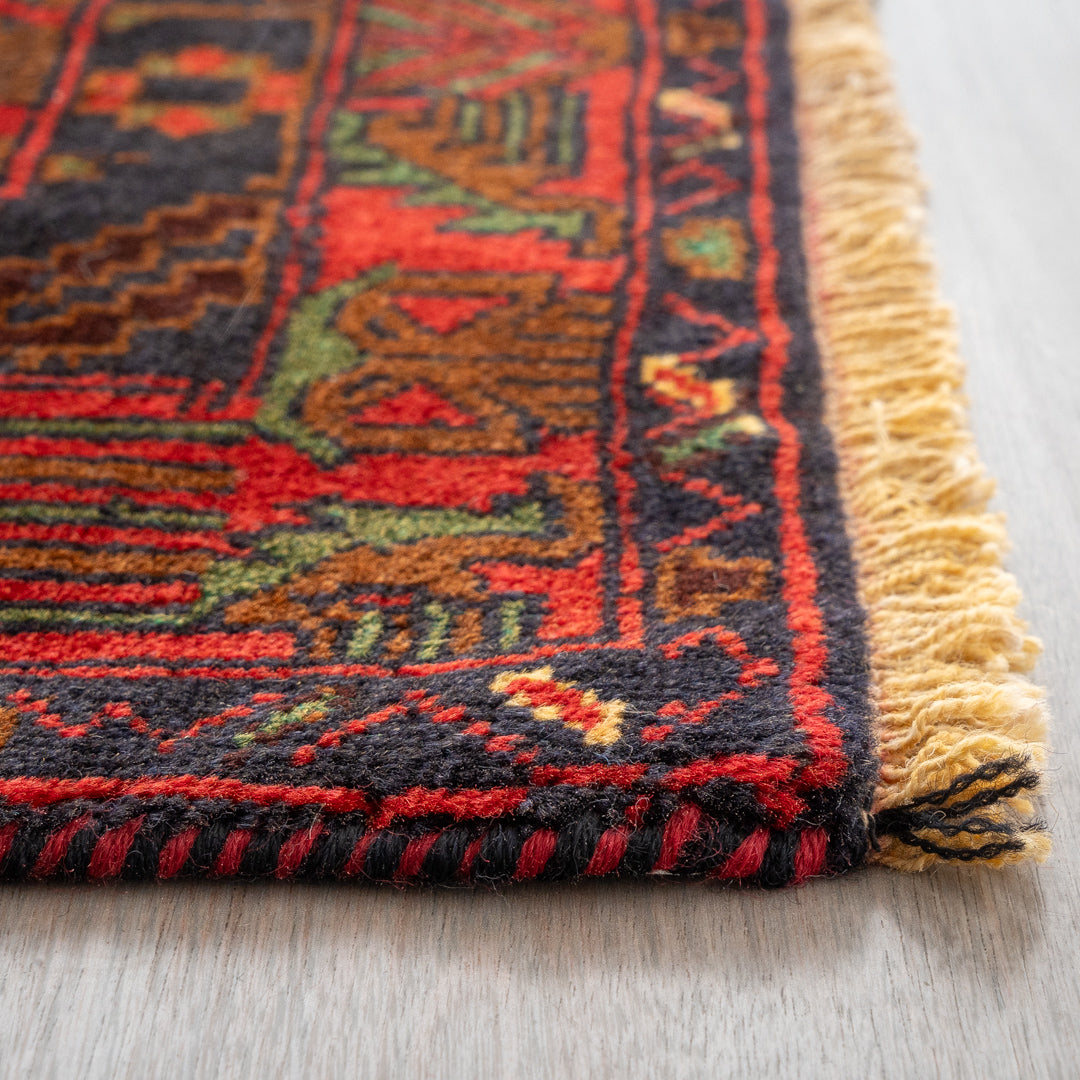 ペルシャ手織り絨毯 ウール ラグ バルーチ 120×196cm OUTLET