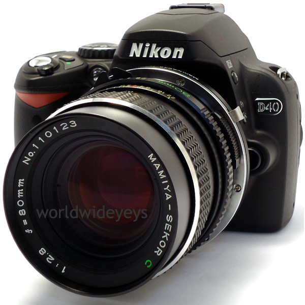 Mamiyaマミヤ645レンズが使える。ニコンFマウントアダプター