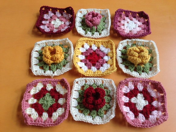 バラモチーフのひざ掛け（2） : Crochet with Ricky