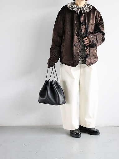 R&D.M.Co- ラッフルドカラーブラウス / ワイルドベリー Flax