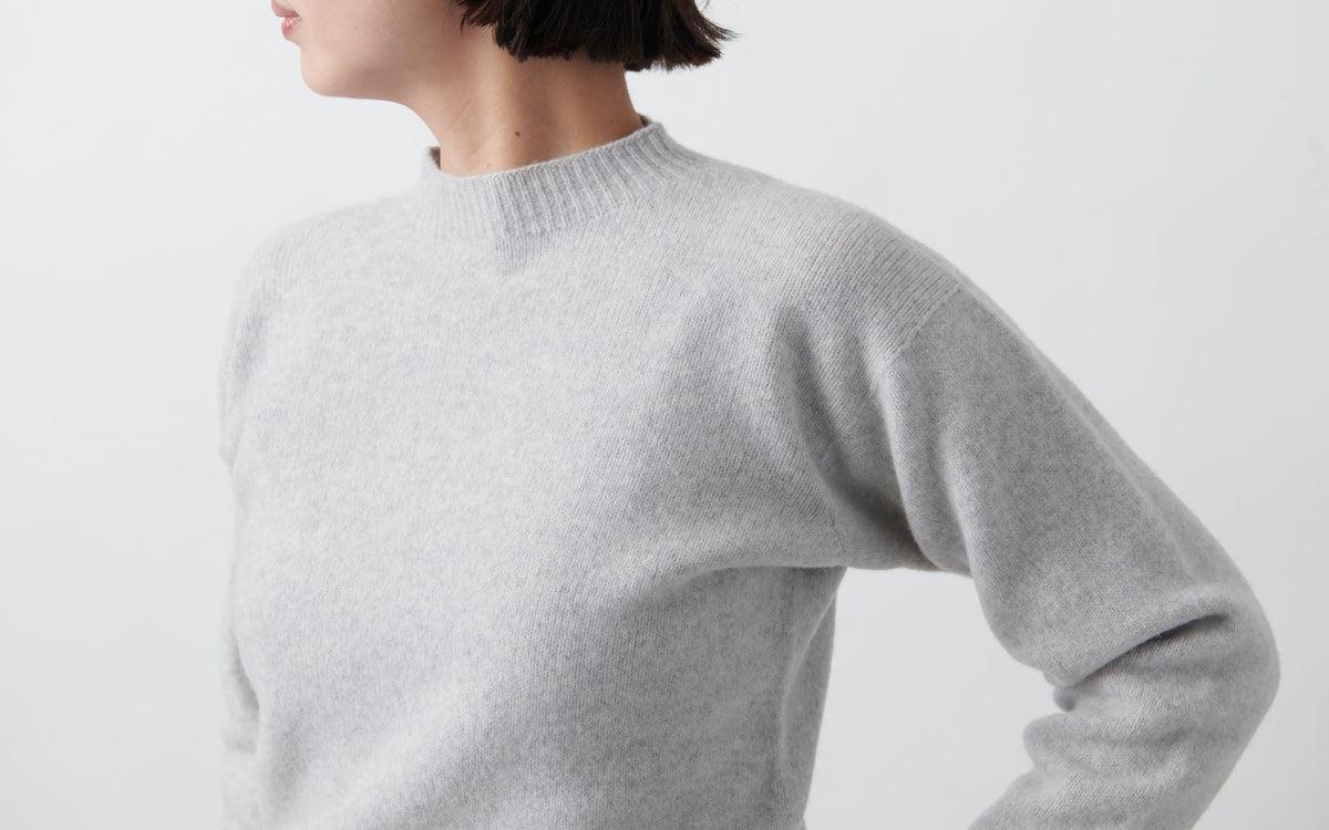 MITTAN / ウルグアイウールセーター 薄灰 KN-20 / unisex – PINT_MN