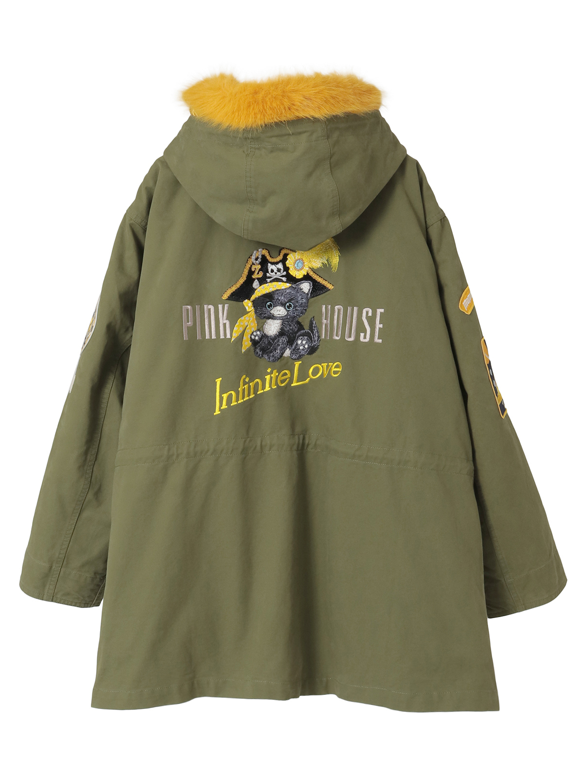 PINK HOUSE×Momoclo パイレーツキャットワッペンモッズコート｜ピンク