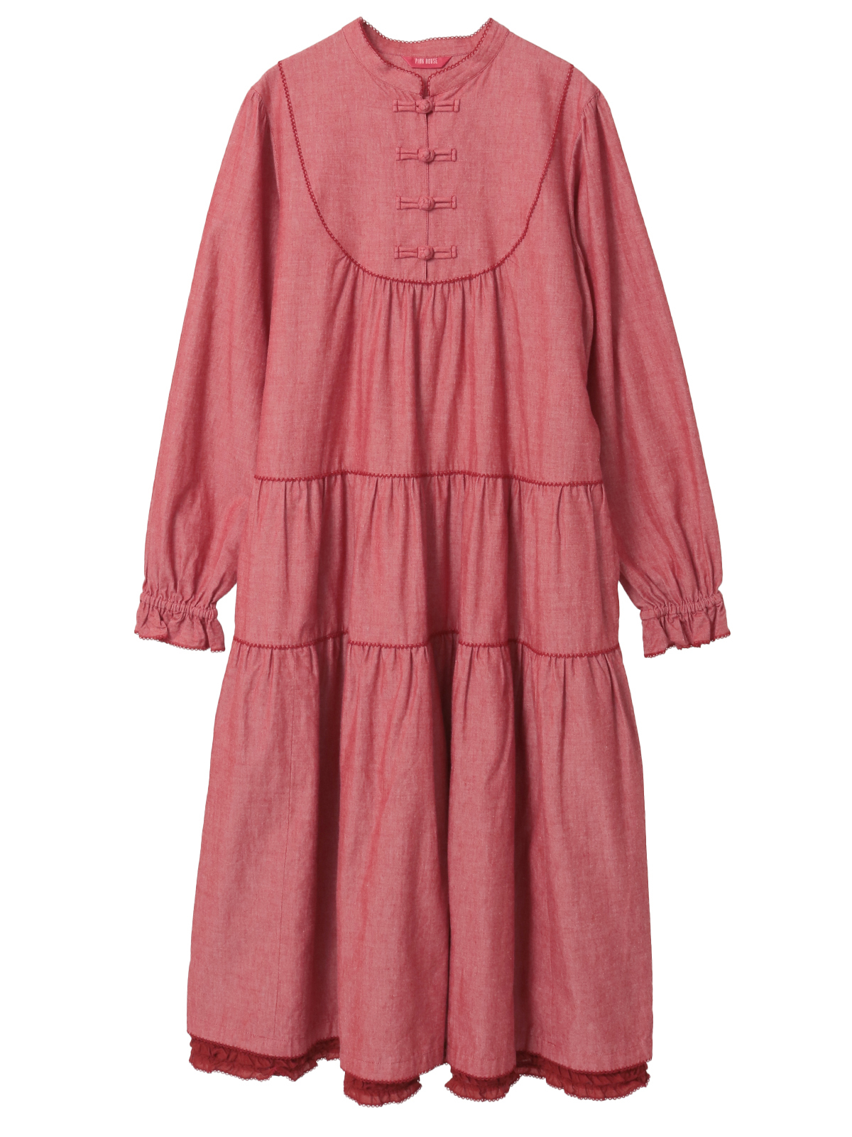 ローンフリル使いダンガリーワンピース｜ピンクハウスオフィシャル