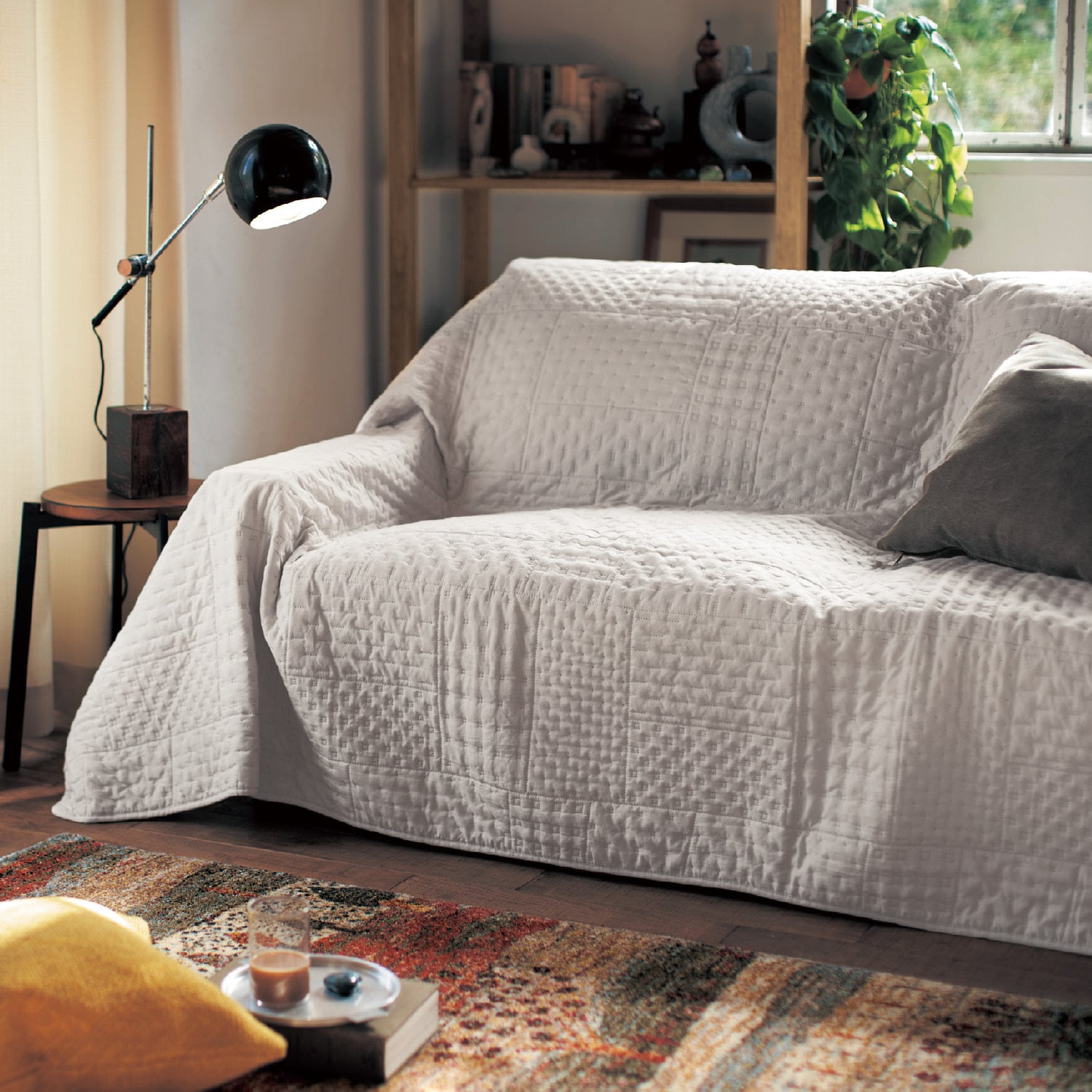 ふんわり柔らかキルトのマルチカバー・ソファーカバー（ソファーカバー