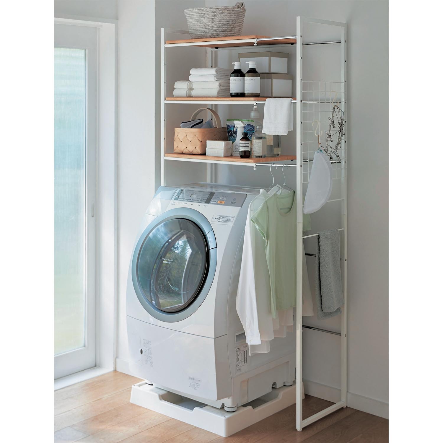 伸縮ランドリーラック（ランドリーラック/洗濯機ラック）｜通販の