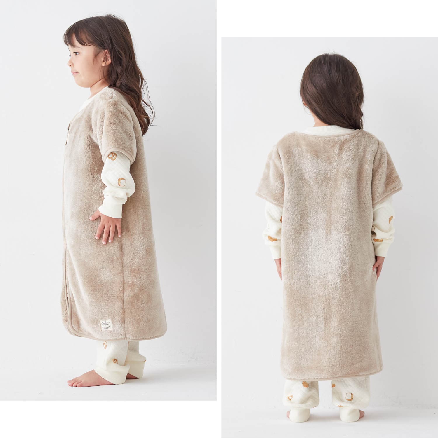 毛布に包まれた様な温もりのフリーススリーパー（子供用寝具/おねしょ