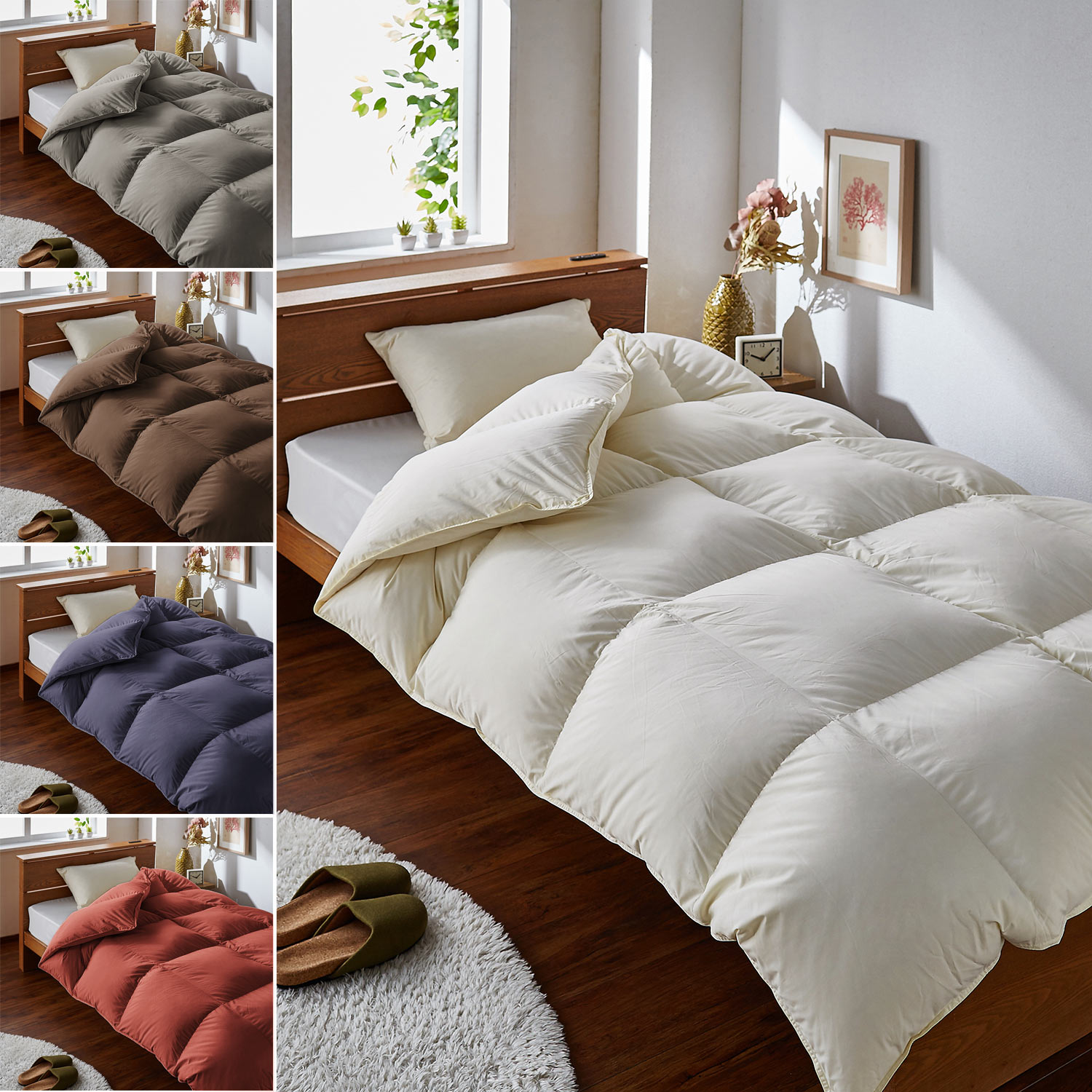 羽毛布団 増量 SDGs リフレッシュ羽毛 高密度生地 清潔 安心 日本製B