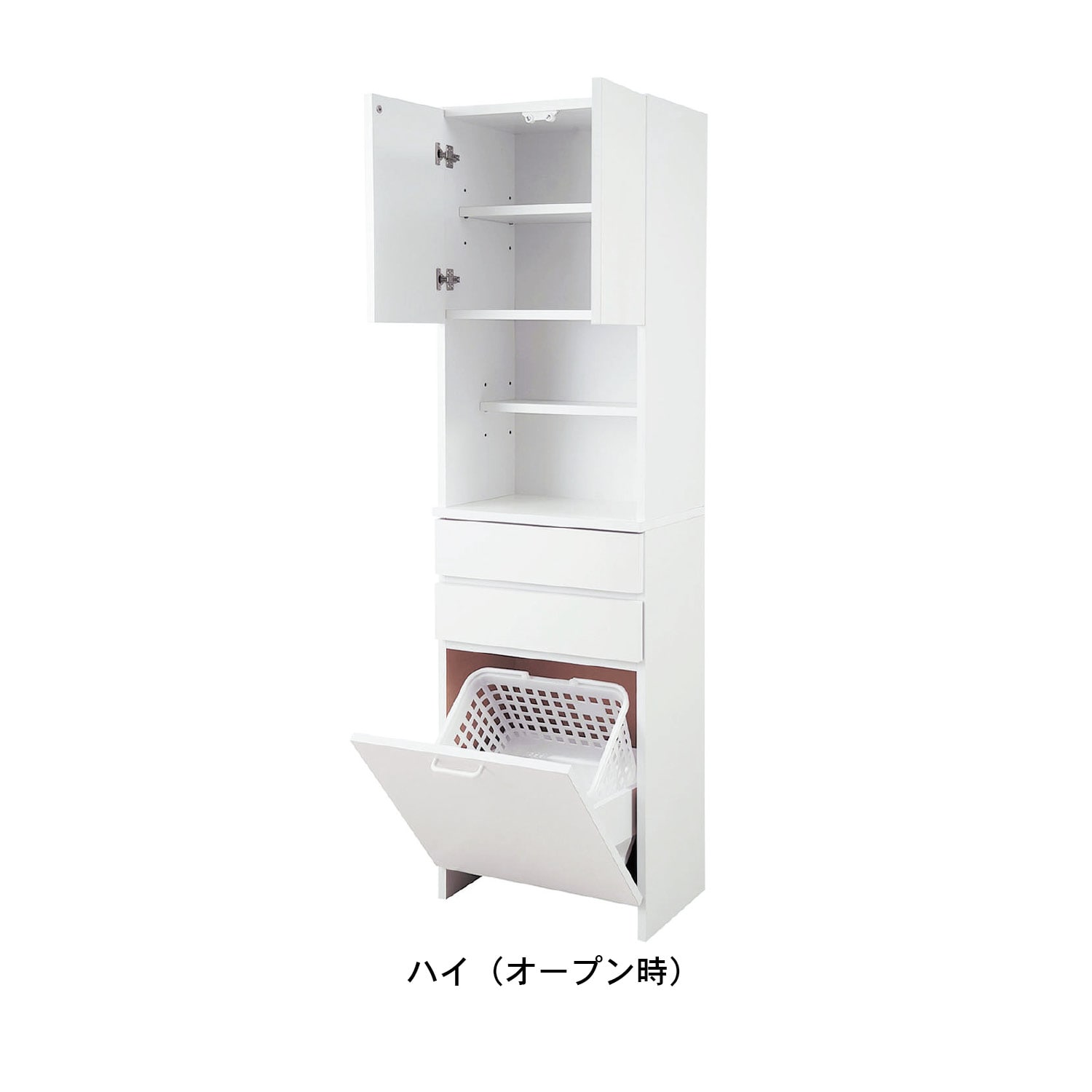 バスケット付きサニタリーラック（洗面所収納/隙間収納）｜通販の