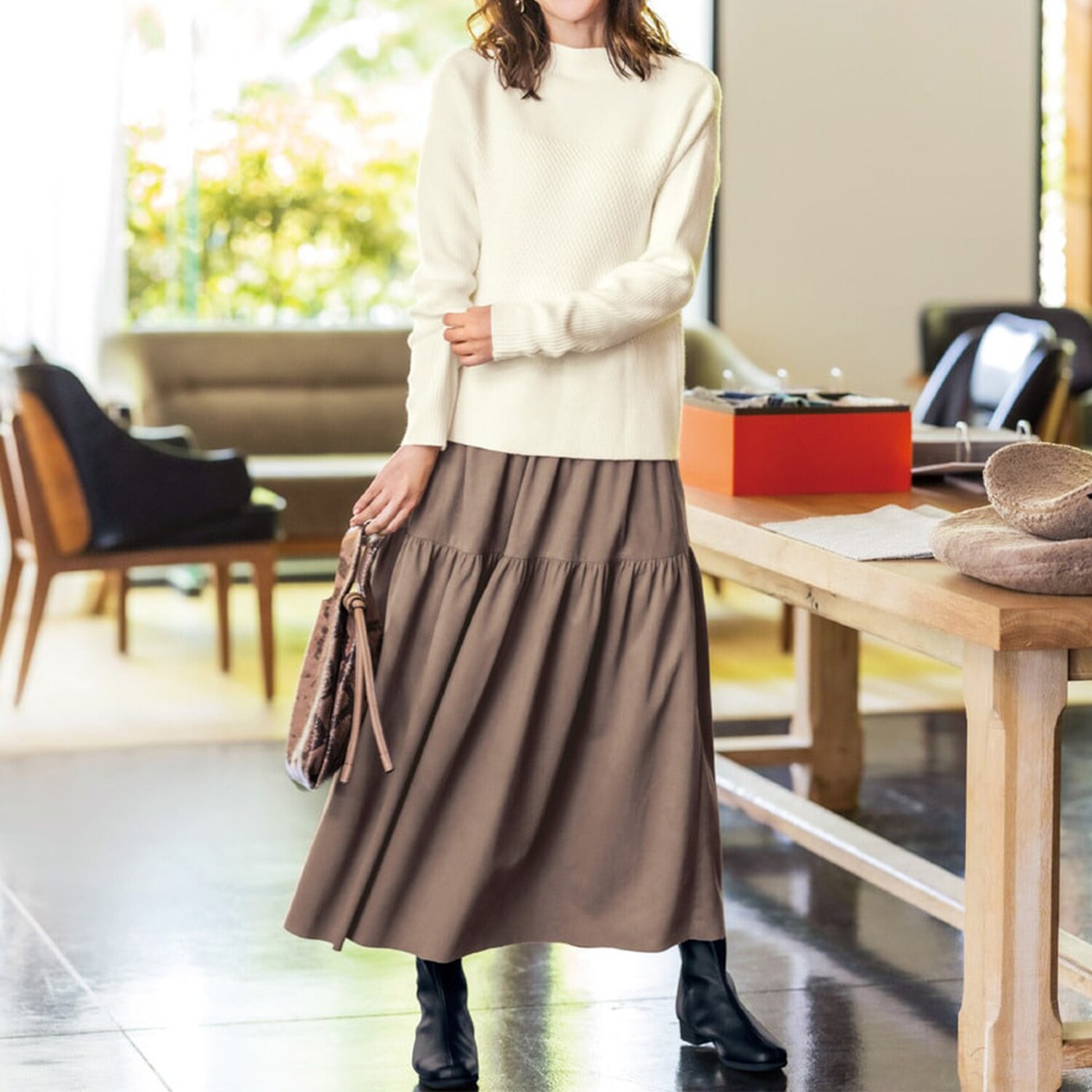 ニット＆ティアードスカートセットアップ(花笑むとき/hana emu toki