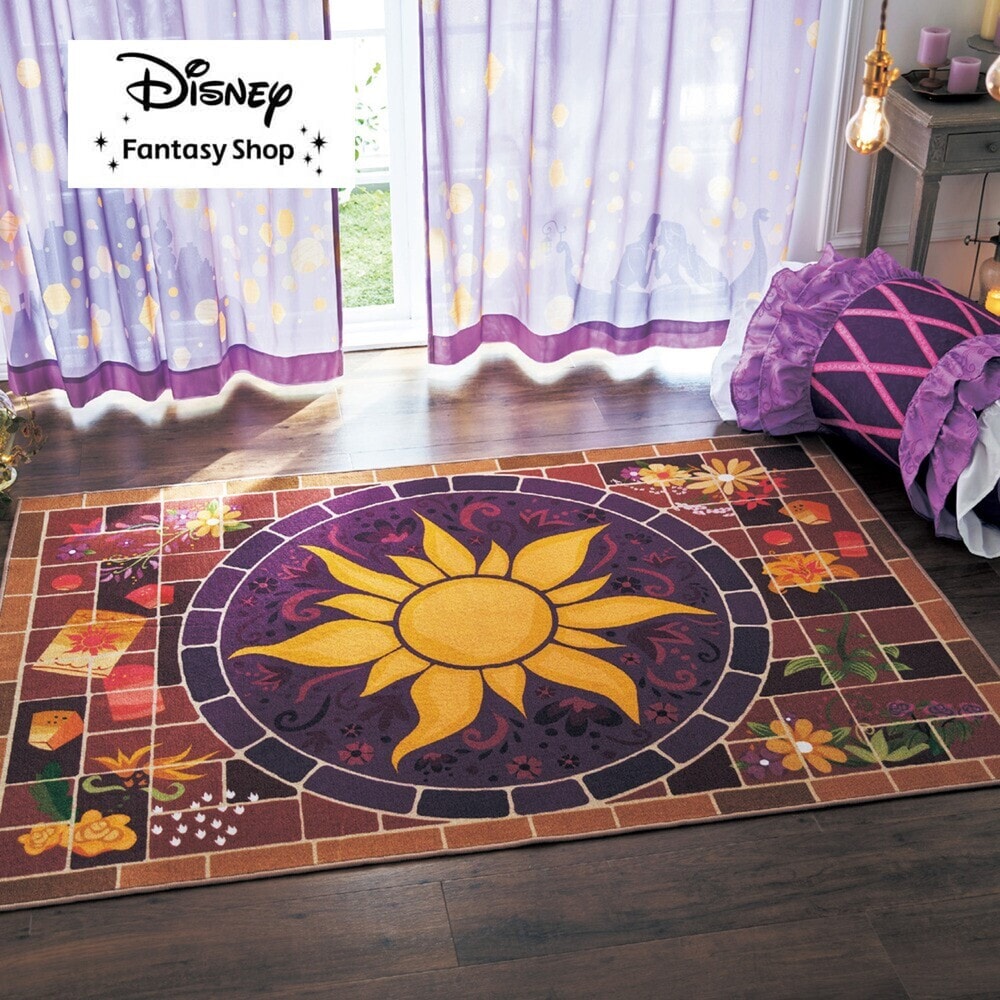 広場をイメージしたタイル柄ラグ「ラプンツェル」(ディズニー/Disney